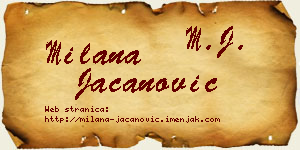 Milana Jacanović vizit kartica
